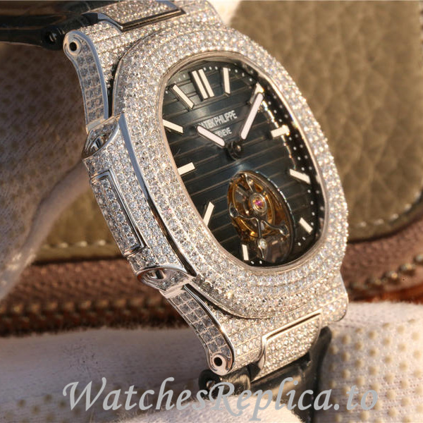 Patek Philippe Replica Nautilus Leather strap 40MM - WatchesReplica.is