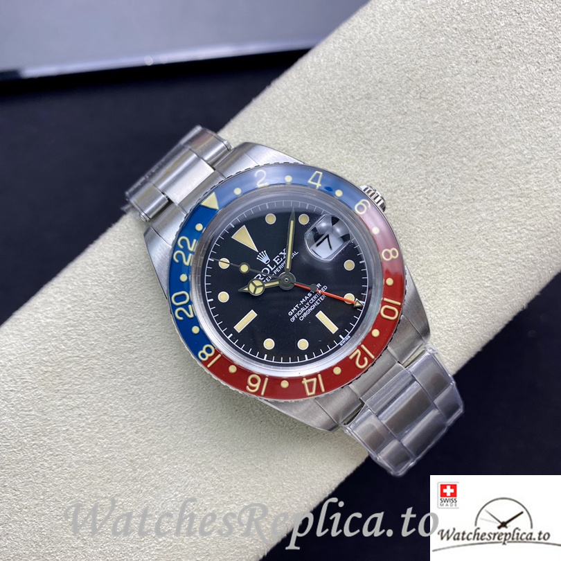 Swiss Rolex GMT Master 16710 Replica Stainless steel strap 40MM - WatchesReplica.is