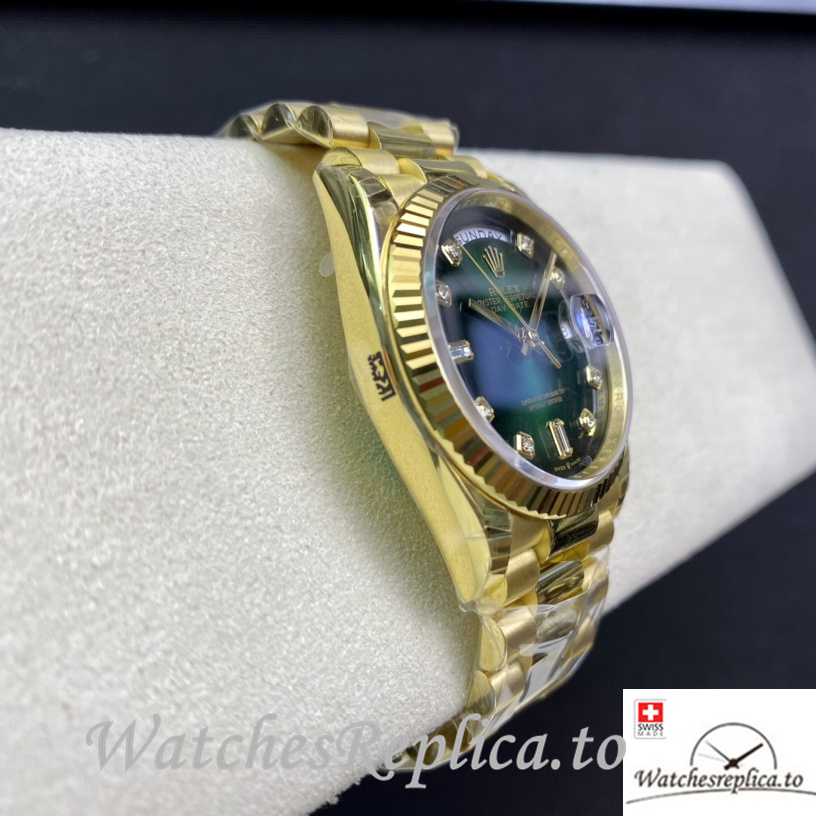 Swiss Rolex Datejust Replica 126233 Yellow Gold strap 36MM - WatchesReplica.is