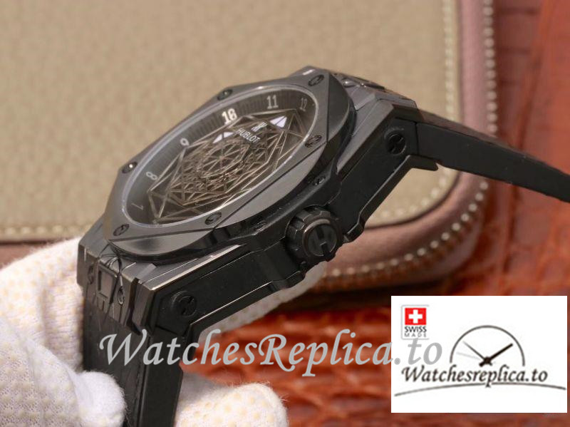 Swiss Hublot Big Bang Sang Bleu Magic Replica 415.CX.1112.VR.MXM18 Black Bezel 45MM - WatchesReplica.is