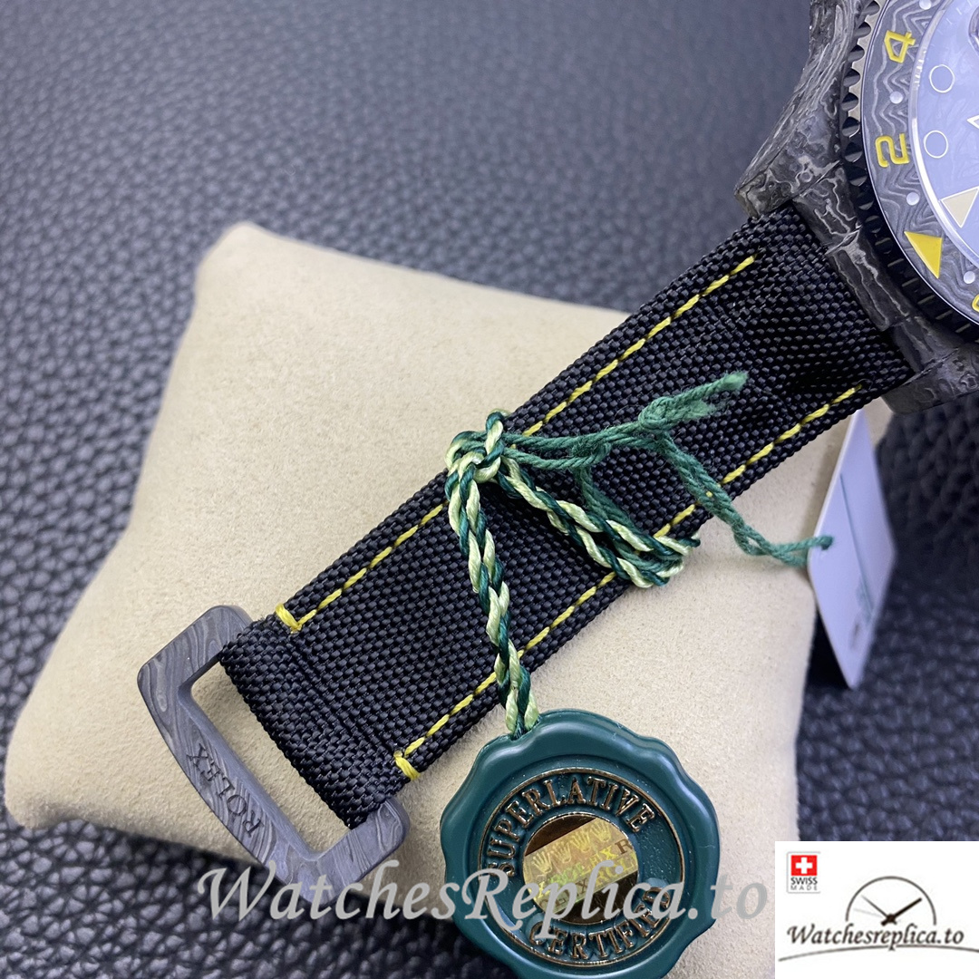 Swiss Rolex GMT Master Electro Carbon Carbon fiber strap 40MM - WatchesReplica.is
