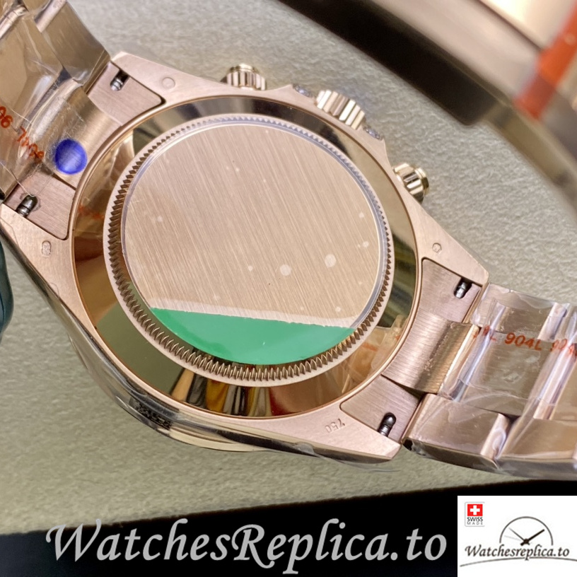 Swiss Rolex Daytona 116598RBOW Replica Rose Gold strap 40MM - WatchesReplica.is