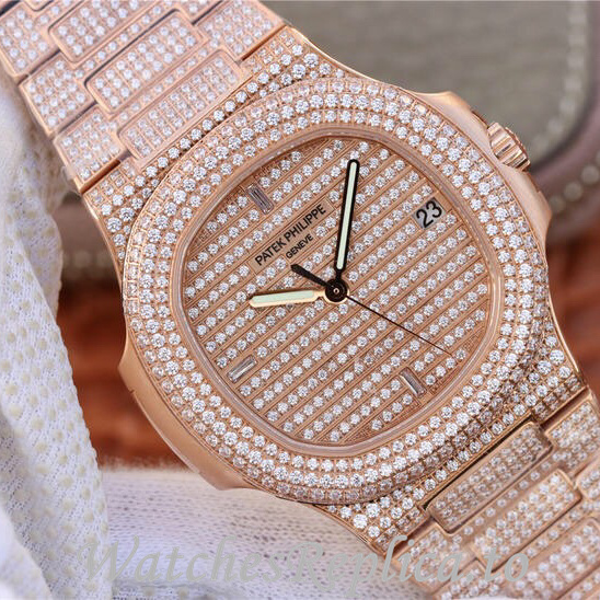 Patek Philippe Replica Nautilus Rose Gold strap 40MM - WatchesReplica.is