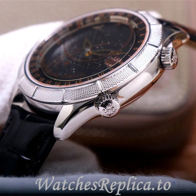 Patek Philippe Replica Complications Leather strap 42MM - WatchesReplica.is