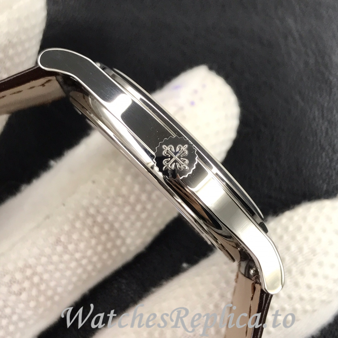 Patek Philippe Replica Calatrava 5296G Leather strap 38MM - WatchesReplica.is