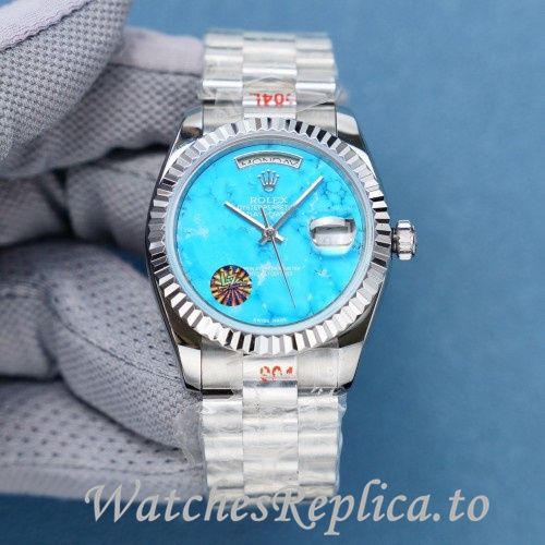 Swiss Rolex Day Date Replica 128238 Stainless steel strap 36MM - WatchesReplica.is