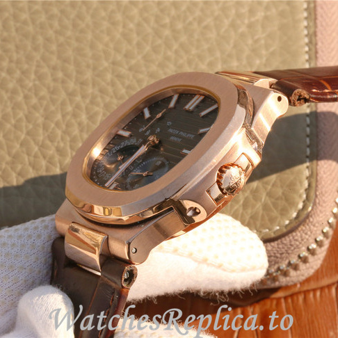 Patek Philippe Replica Nautilus 5712 Leather strap 40MM - WatchesReplica.is