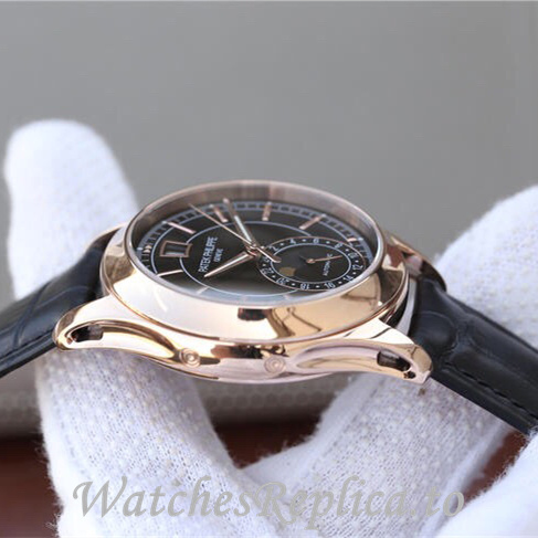 Patek Philippe Replica Complications 5205G-001 Leather strap 40MM - WatchesReplica.is