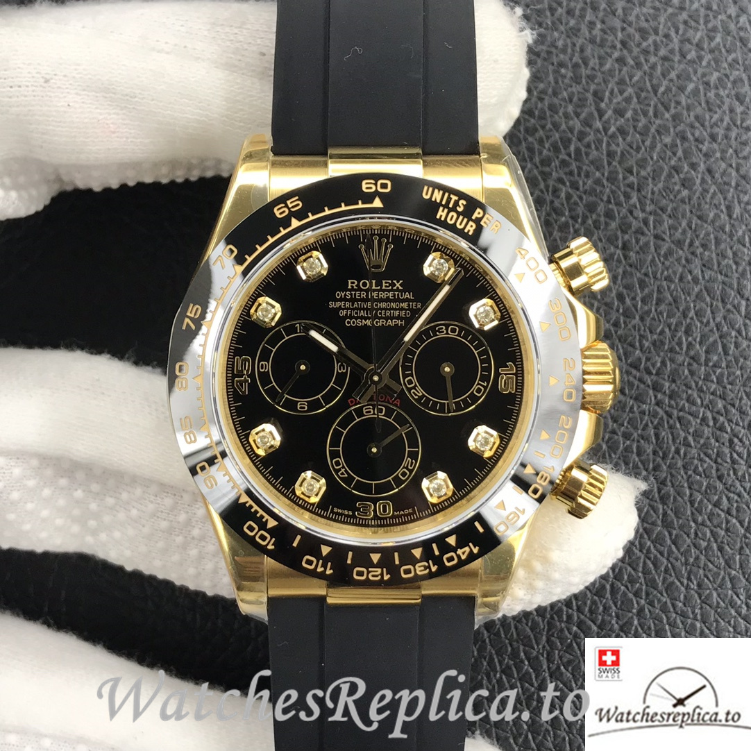 Swiss Rolex Daytona Replica 116518LN Rubber strap 40MM - WatchesReplica.is
