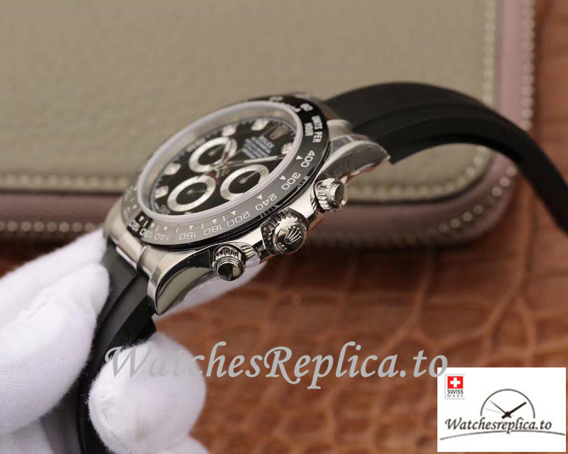 Swiss Rolex Daytona Cosmograph Replica 116519 Black Strap 40MM - WatchesReplica.is
