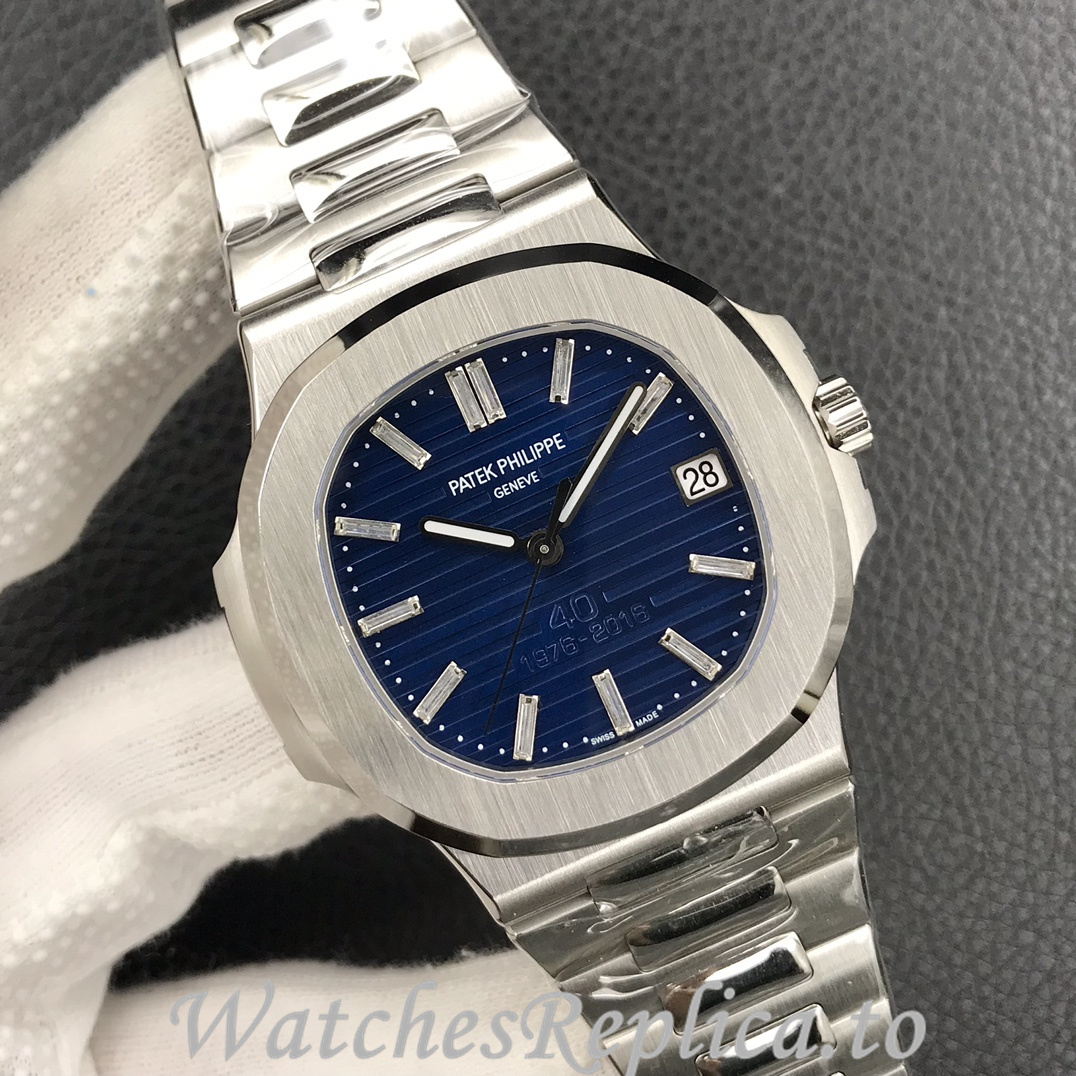 Patek Philippe Replica Nautilus 5711 Platinum strap 40MM - WatchesReplica.is