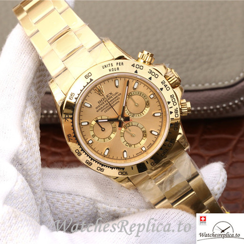 Swiss Rolex Daytona 116508 Yellow Gold strap 40MM - WatchesReplica.is