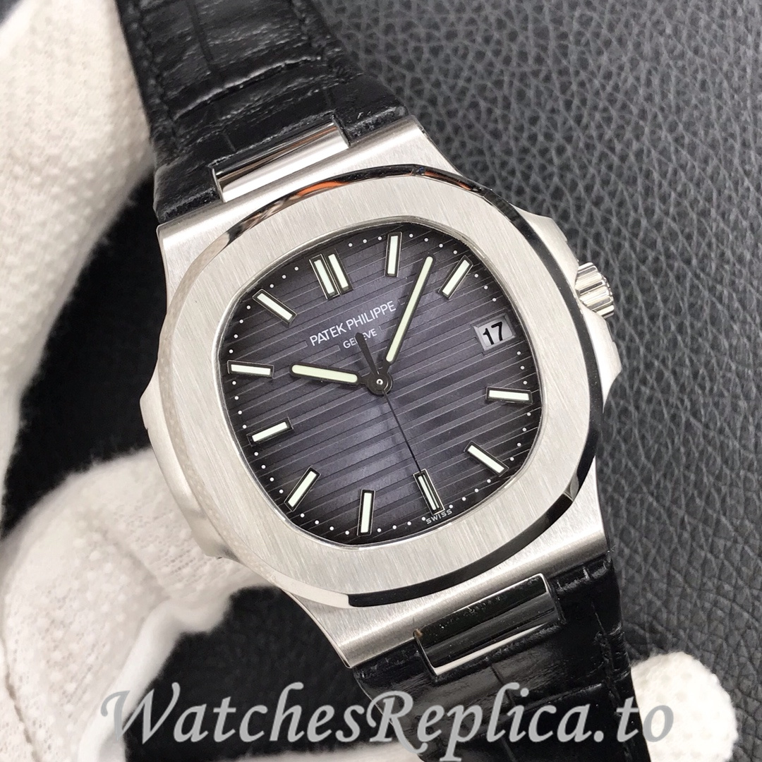 Patek Philippe Replica Nautilus 5711 Leather strap 40MM - WatchesReplica.is
