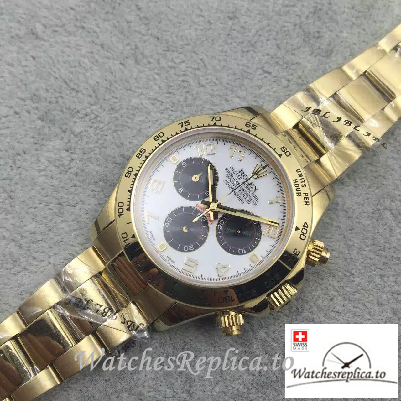 Swiss Rolex Daytona Replica 116528-8 Yellow Gold strap 40MM - WatchesReplica.is