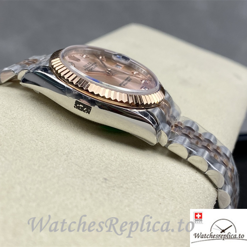 Swiss Rolex Datejust Replica Stainless steel strap 31MM Diamonds Marks - WatchesReplica.is
