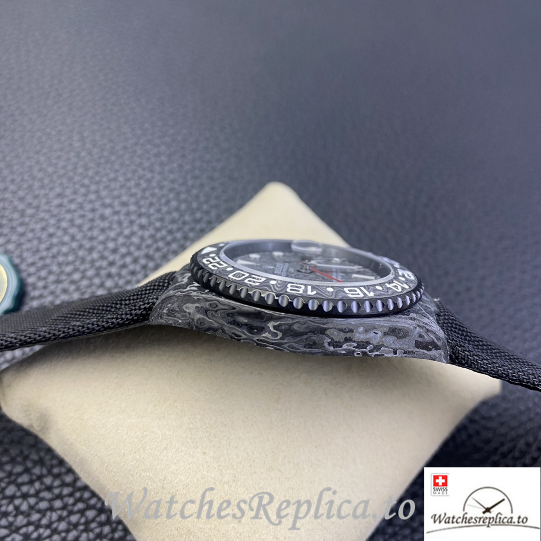 Swiss Rolex GMT Master Electro Carbon Carbon fiber strap 40MM - WatchesReplica.is