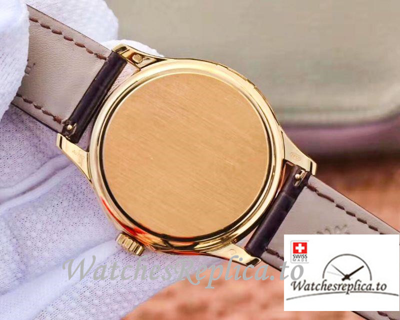 Swiss Patek Philippe Calatrava Yellow Gold Replica 5227J-001 Black Strap 39MM×10.2MM - WatchesReplica.is