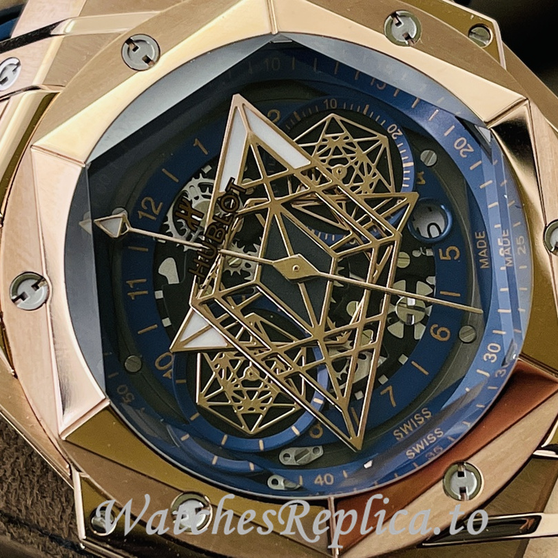 Hublot Replica Big Bang Sang Bleu II Rubber strap 45MM - WatchesReplica.is
