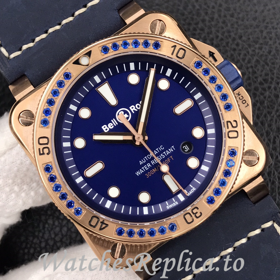 Bell Ross Replica BR 03 BR0392-D-G-BR/SCA Leather strap 42MM - WatchesReplica.is
