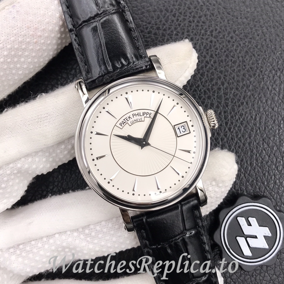 Patek Philippe Replica Calatrava 5153 Leather strap 38MM - WatchesReplica.is