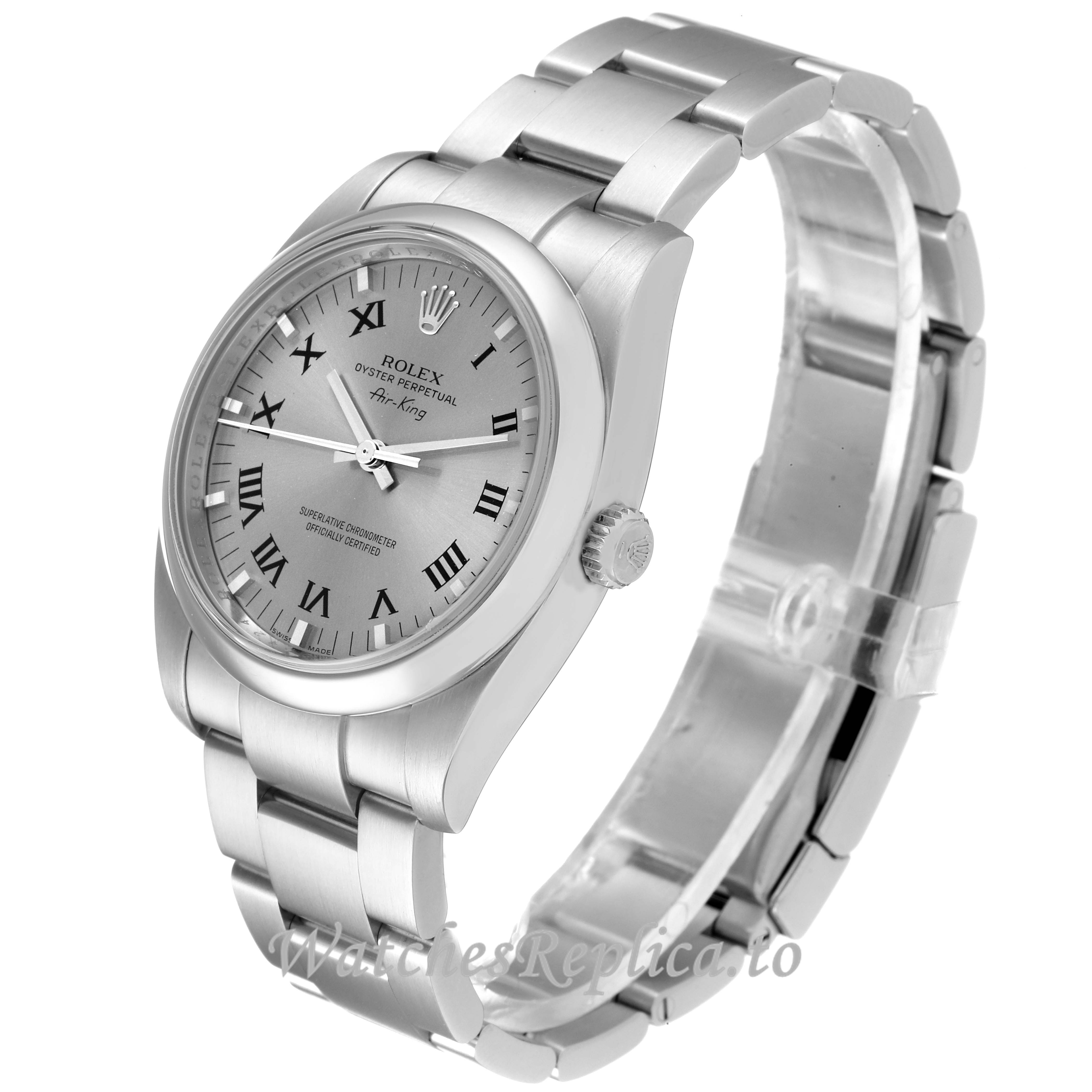 Replica Rolex Air King 114200 34MM White Dial Mens Watch - WatchesReplica.is