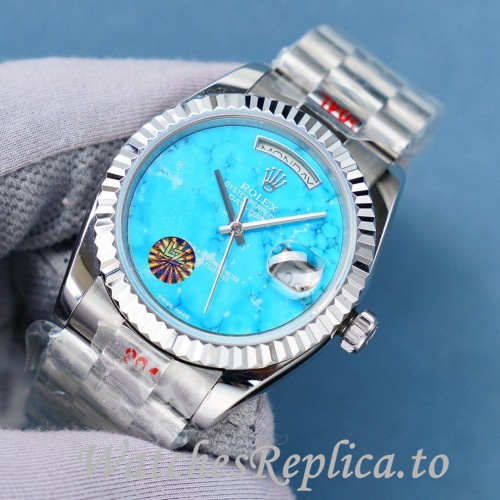 Swiss Rolex Day Date Replica 128238 Stainless steel strap 36MM - WatchesReplica.is
