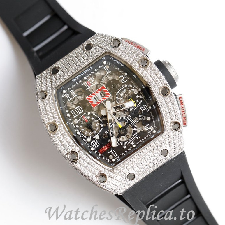 Richard Mille Replica RM011 Rubber strap 50MM - WatchesReplica.is