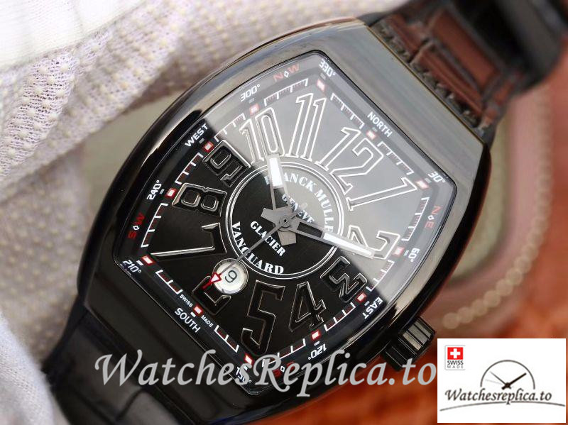 Swiss Franck Muller Vanguard Replica V45-05 Black Strap 45MM - WatchesReplica.is