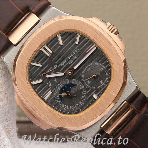 Patek Philippe Replica Nautilus 5712 Leather strap 40MM - WatchesReplica.is