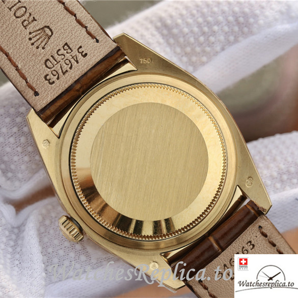 Swiss Rolex Day-Date Replica 118138 Leather strap 36MM - WatchesReplica.is