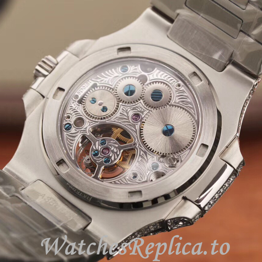 Patek Philippe Replica Nautilus White Gold strap 40MM - WatchesReplica.is