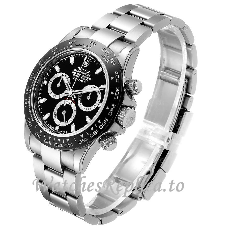Rolex Daytona Replica Ceramic Bezel Black Dial Mens Watch 116500 40MM - WatchesReplica.is
