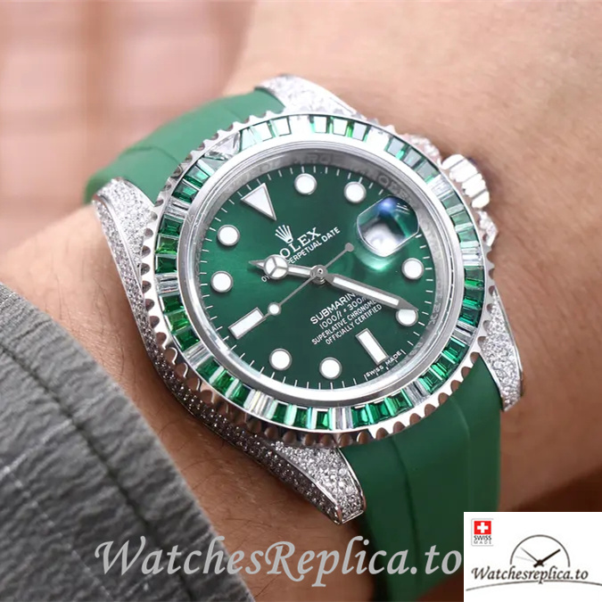 Swiss Rolex Submariner Replica 116610LV Rubber strap 40MM - WatchesReplica.is