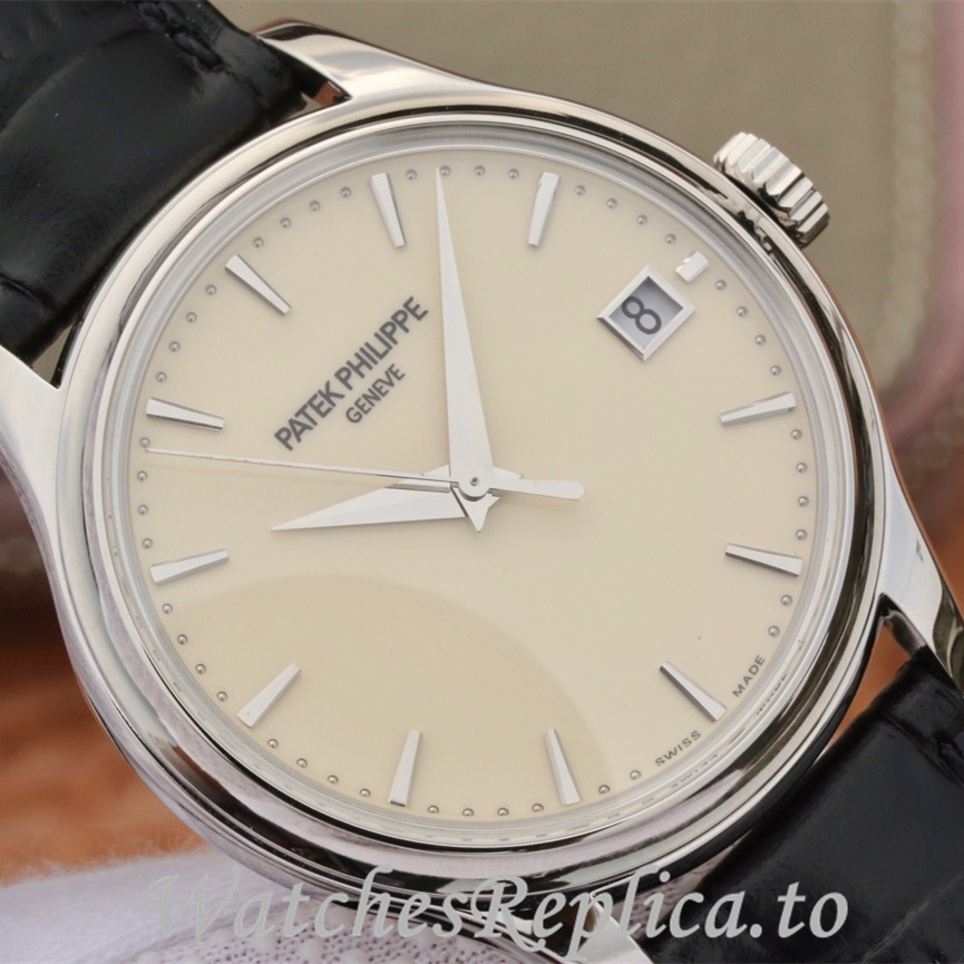 Patek Philippe Replica Calatrava 5227 Leather strap 39MM - WatchesReplica.is