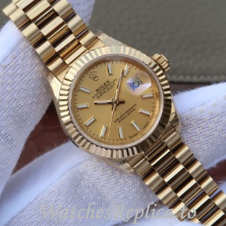 Swiss Rolex Datejust Replica 178278 Yellow Gold strap 31MM - WatchesReplica.is