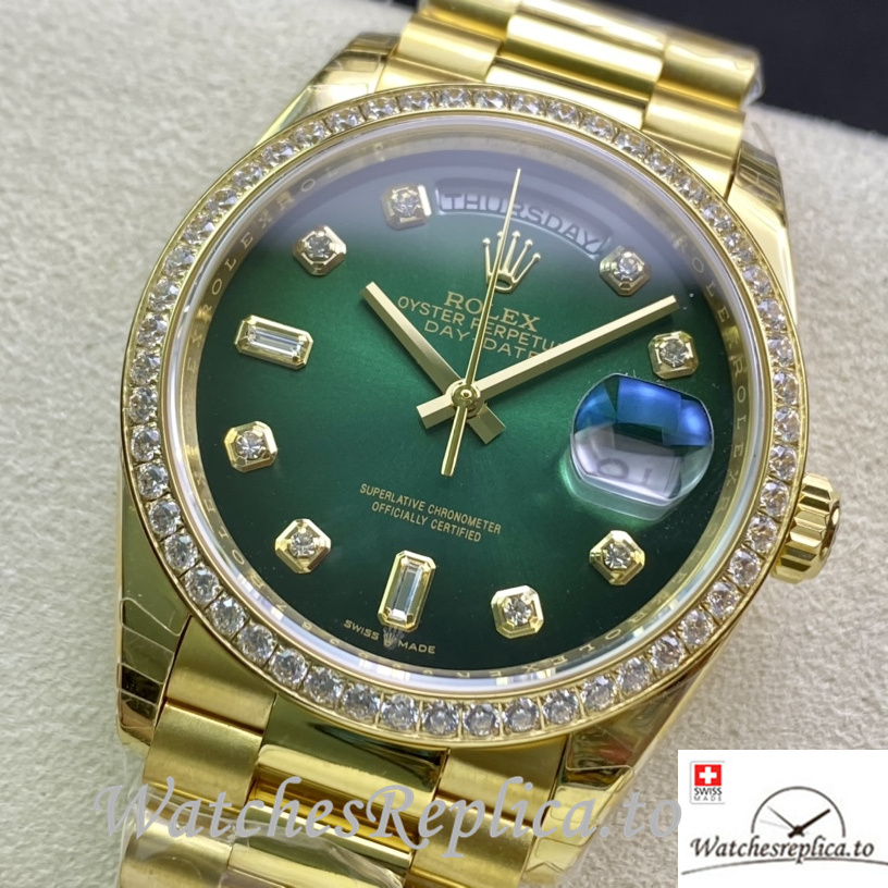Swiss Rolex Datejust Replica 126233 Yellow Gold strap 36MM - WatchesReplica.is