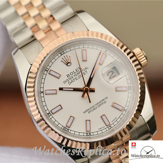 Swiss Rolex Datejust Replica 116231WSJ Stainless steel strap 36MM - WatchesReplica.is