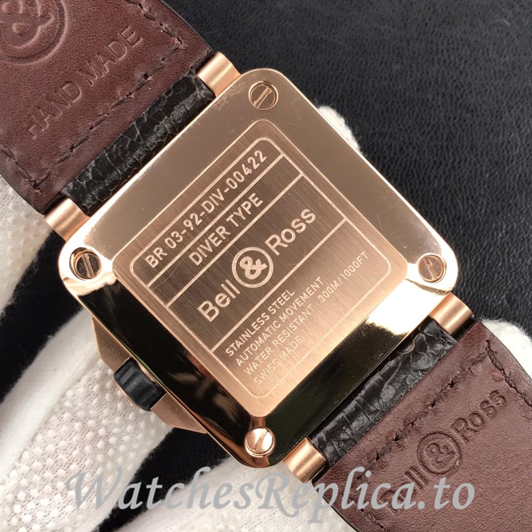Bell Ross Replica BR 03 BR03-92 Leather strap 42MM - WatchesReplica.is