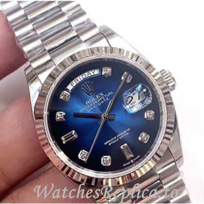 Swiss Rolex Day Date Replica 128239 Stainless steel strap 36MM - WatchesReplica.is
