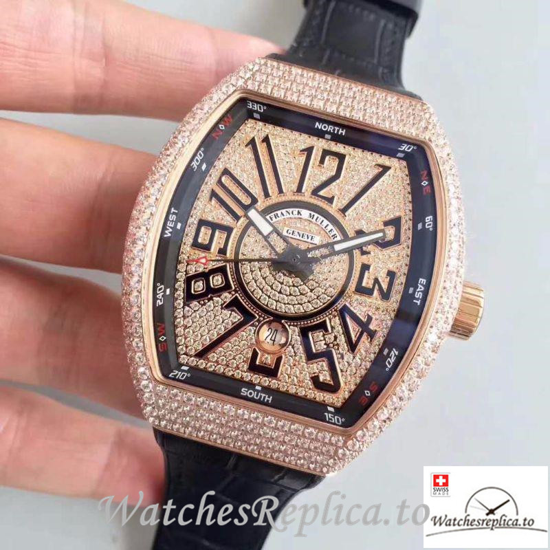 Swiss Franck Muller Replica 8880 SC DT Black Strap 42MMx 46.5MM x 16MM - WatchesReplica.is