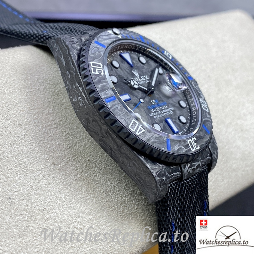 Swiss Rolex Sea Dweller Replica Canvas strap 40MM Blue - WatchesReplica.is