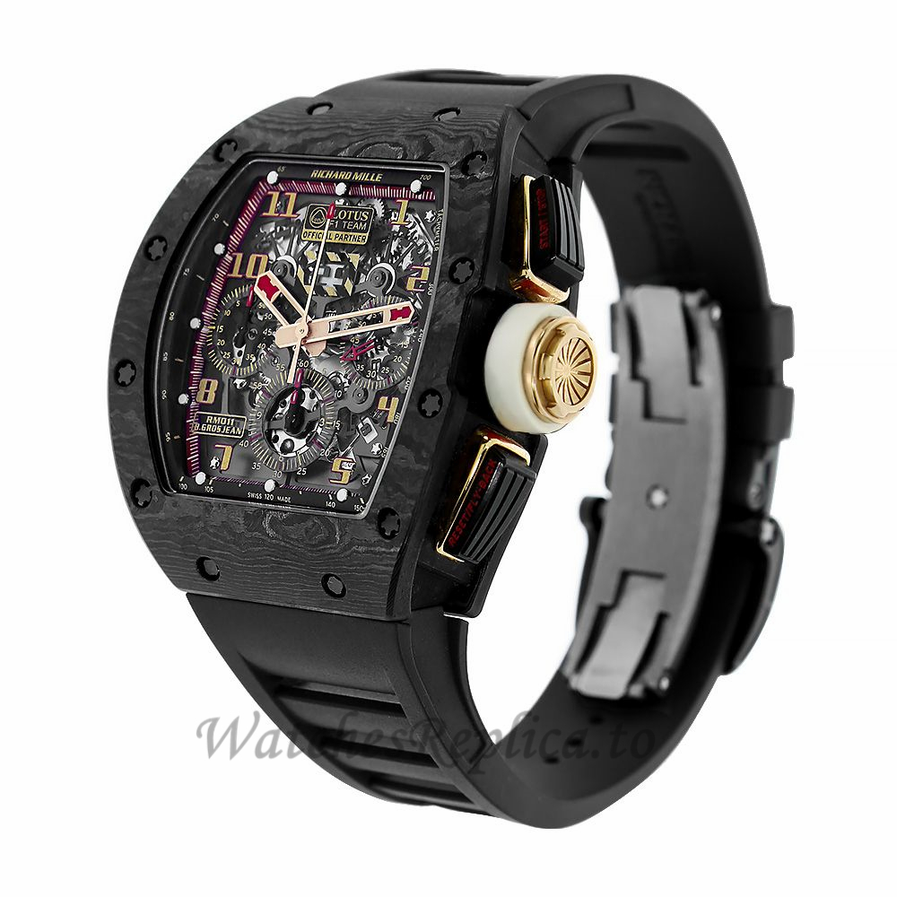 Richard Mille Replica Romain Grosjean Lotus F1 NTPT Carbon Chronograph M01107032 - WatchesReplica.is