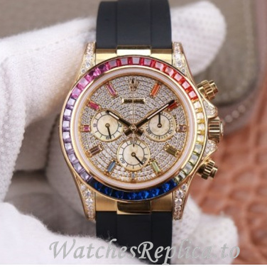 Swiss Rolex Daytona Replica 116598RBOW Rubber strap 40MM - WatchesReplica.is