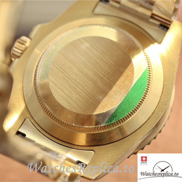 Swiss Rolex Submariner Replica 116618LN-97208 Yellow Gold strap 40MM - WatchesReplica.is