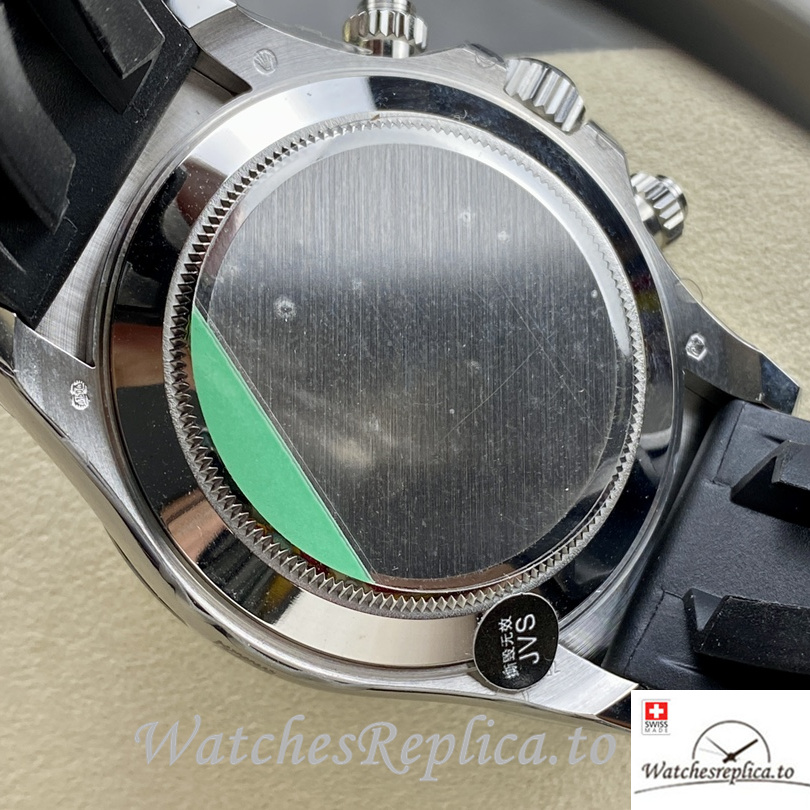 Swiss Rolex Daytona Replica Black Rubber strap 40MM Grey Dial - WatchesReplica.is