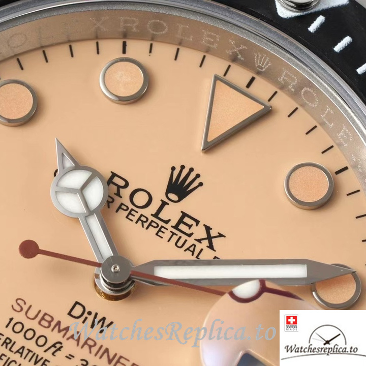 Swiss Rolex Submariner Replica Stainless steel strap 40MM Yellow Dial - WatchesReplica.is