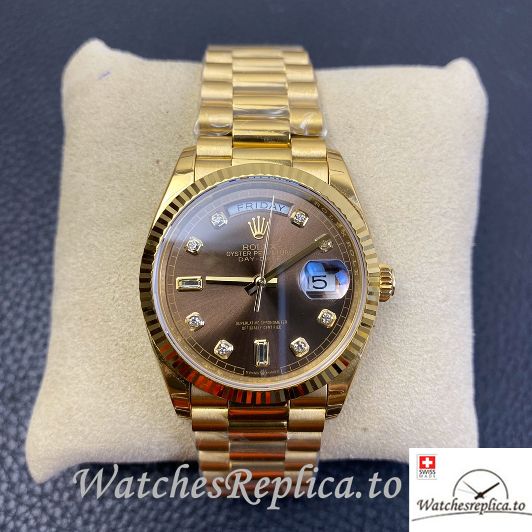 Swiss Rolex Datejust Replica 126233 Yellow Gold strap 36MM - WatchesReplica.is
