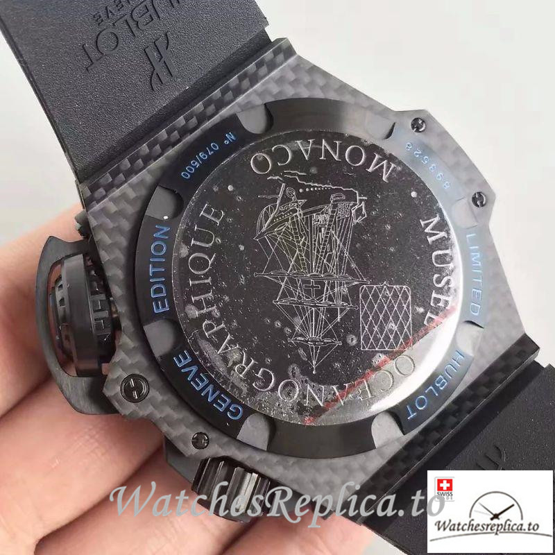 Swiss Hublot King Power Musee Oceanographic Replica 731.QX.1190.GR Black Strap 48MM - WatchesReplica.is