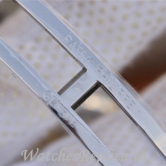 Patek Philippe Replica Nautilus White Gold strap 40MM - WatchesReplica.is