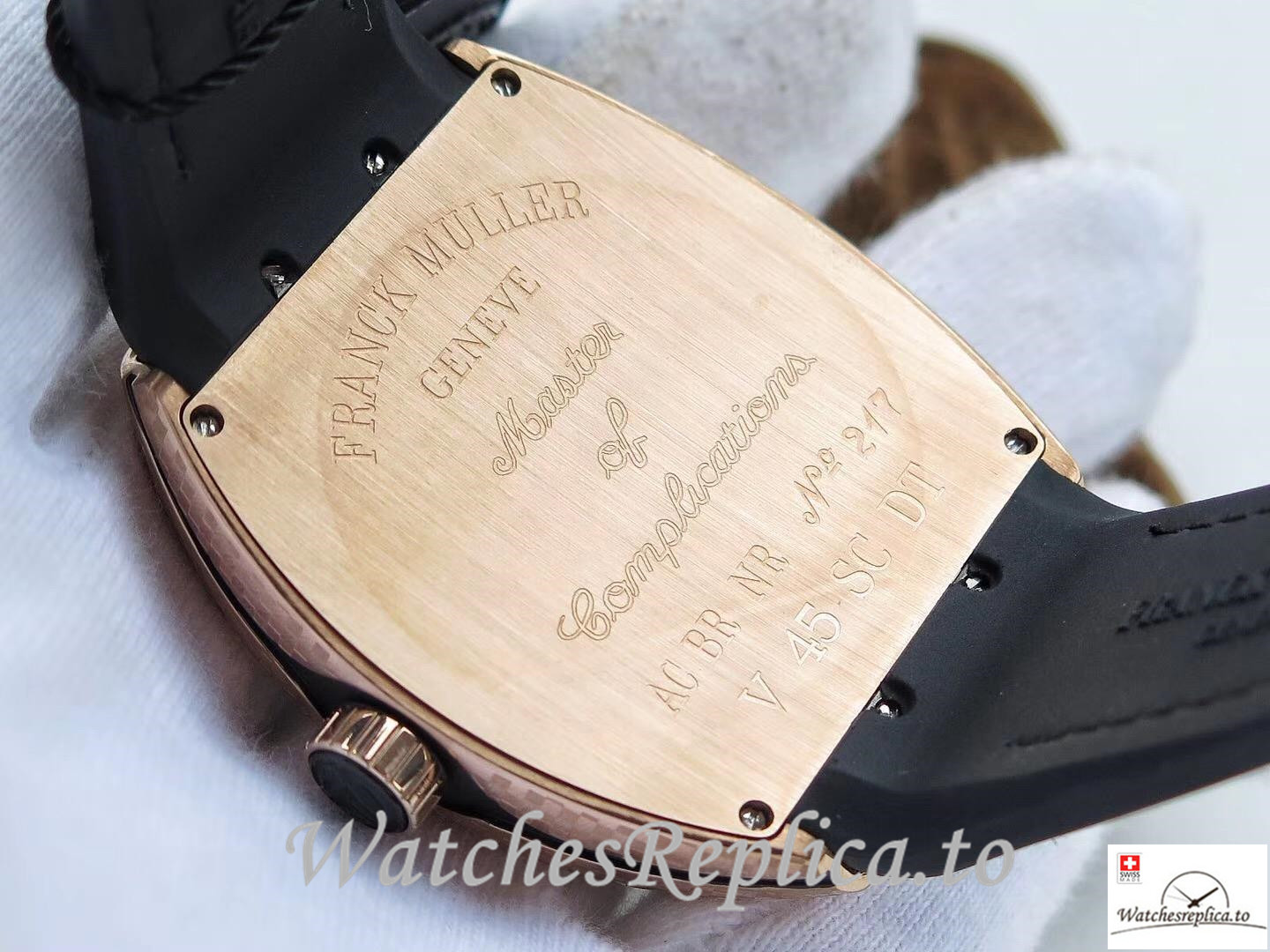 Swiss Franck Muller Vanguard Replica V45 Black Strap 44 MM × 53.7 MM - WatchesReplica.is